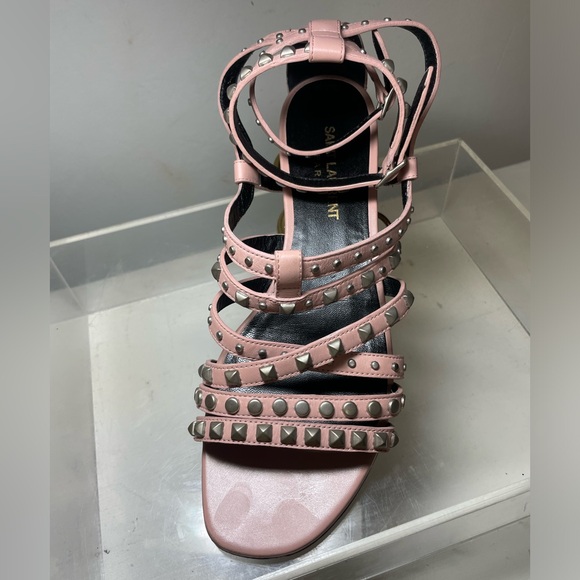 Saint Laurent Pink studded sandals sz 38 made in italy - Picture 8 of 15